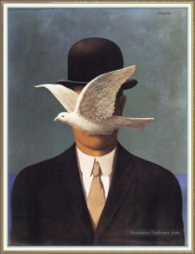 René Magritte œuvres - homme dans un chapeau de melon 1964 Rene Magritte